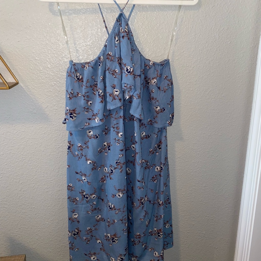 Blue Floral Mini Dress